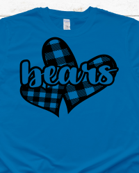 SH105-Buffalo Plaid Bears Heart T-shirt