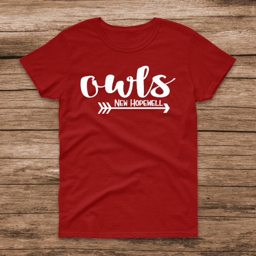 NH Owls Arrow Red Tee