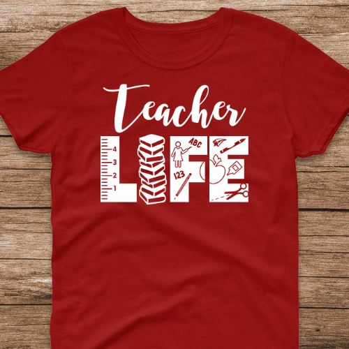 teacher life Tshirt red