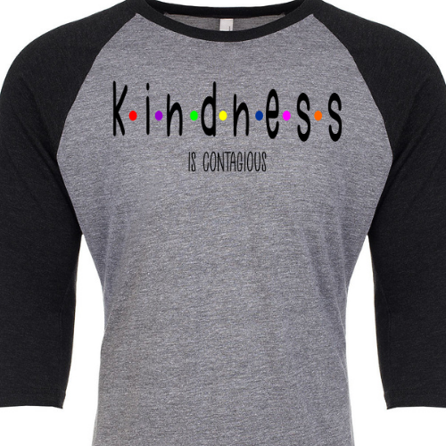 Kindness is Contagious Blk Raglan