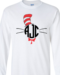 DRS5-Dr. Seuss Cat in the Hat Monogrammed Tee