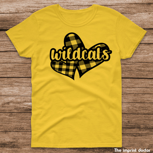 Yellow Plaid Wildcats Tee