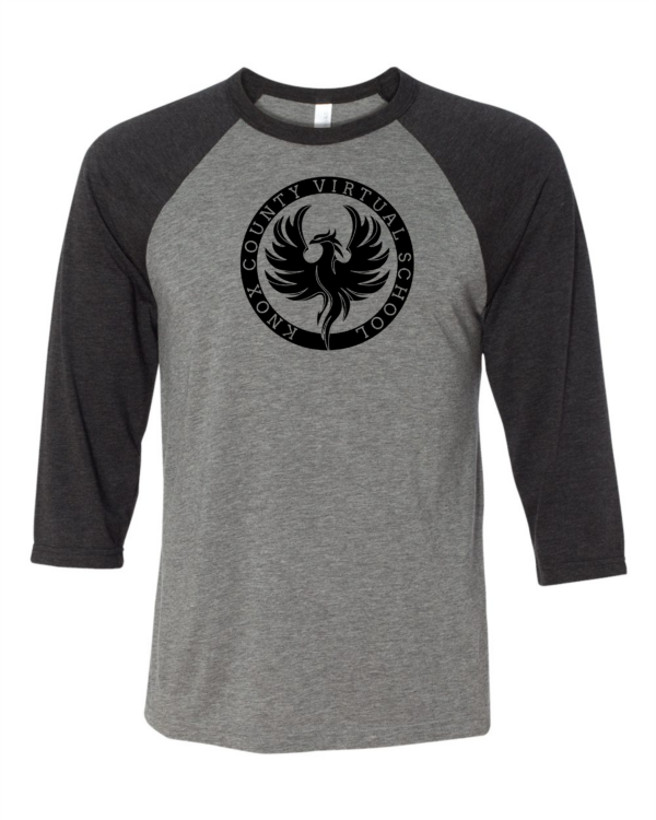 Gray w Black Raglan Knox Co Virtual Tee